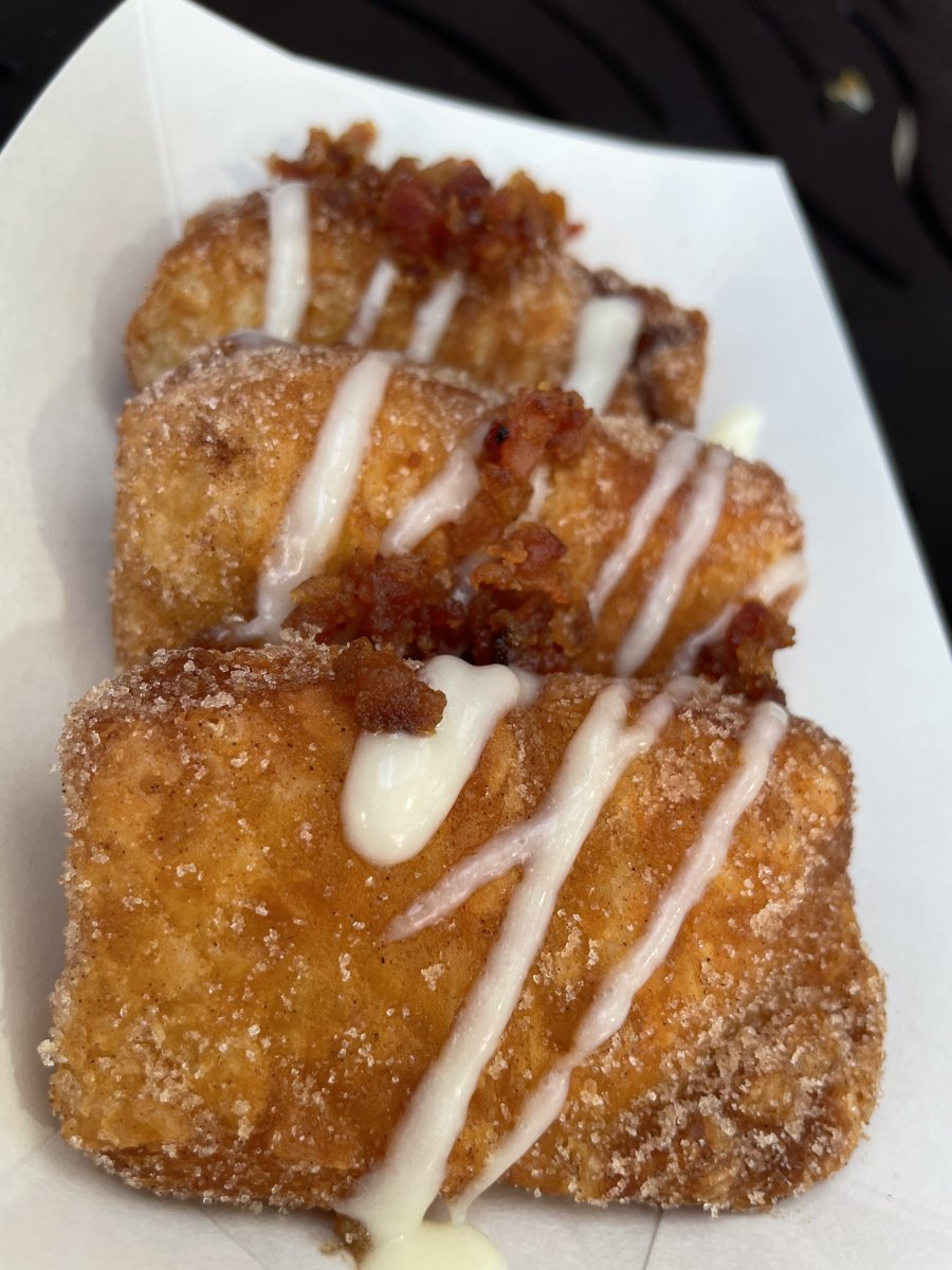 Cinnamon sugar pastries with icing drizzle